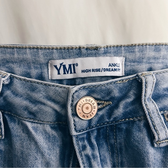 YMI Blue Ankle Cropped Distressed Jeans - Picture 3 of 4
